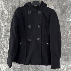 ANA A New Approach Petite Size PS Outdoor Peacoat Black Long Sleeve Hooded Lined